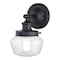 Vaxcel Collins 1 Light Black Farmhouse Outdoor Wall Lantern Clear Schoolhouse Glass T0573 - alternate 1